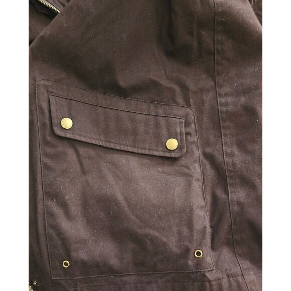 Lauren Dry Goods Vintage 90's Dark Brown Hooded Chore Work Barn Jacket, Size Med - Picture 7 of 13